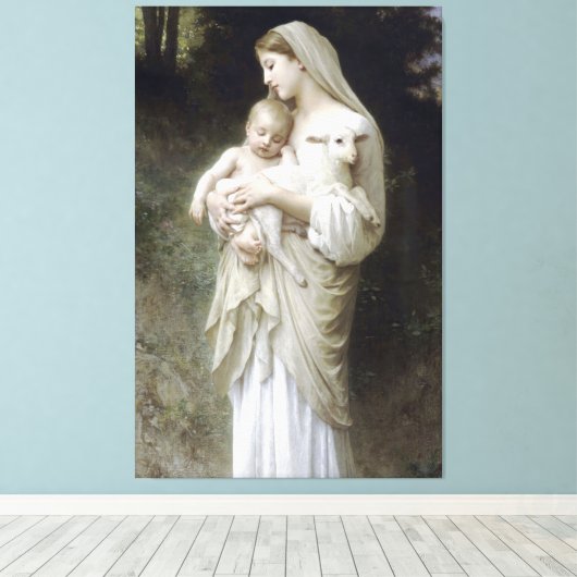 William Adolphe - Bouguereau Onschuld Canvas Afdruk (Insitu (Houten vloer))