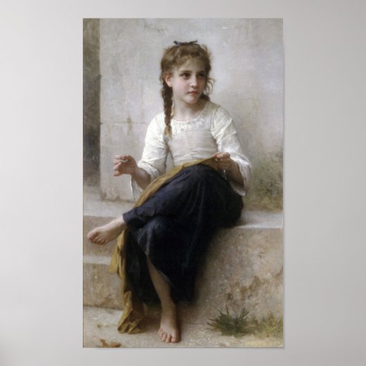 William-Adolphe Bouguereau-Sewing Poster (Voorkant)