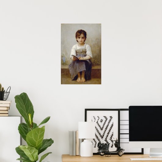 William-Adolphe Bouguereau-The Difficult Lesson Poster (Thuiskantoor)