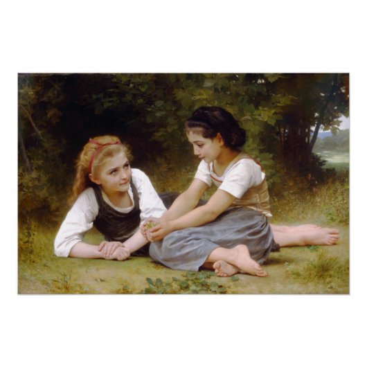 William-Adolphe Bouguereau The Nut Gatherers Poster (Voorkant)