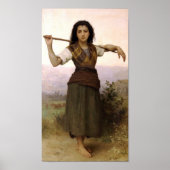 William-Adolphe Bouguereau-The Shepherdess Poster (Voorkant)