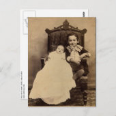 William & baby LAHR, circa 1880 Briefkaart (Voorkant / Achterkant)