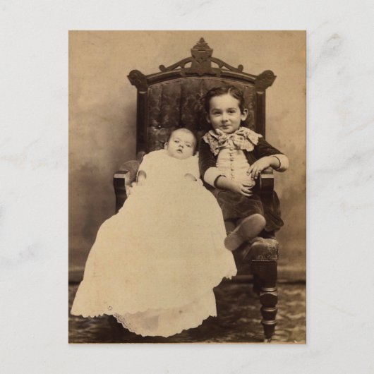 William & baby LAHR, circa 1880 Briefkaart (Voorkant)