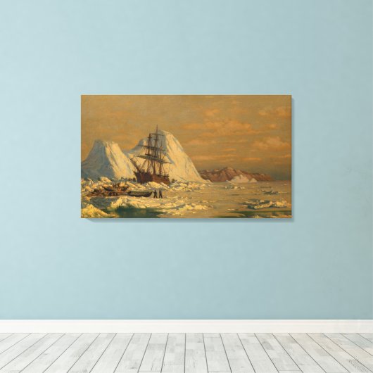 William Bedford An Incident of Whaling Canvas Afdruk (Insitu (Houten vloer))