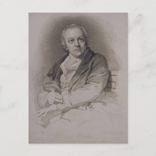 William Blake (1757-1827), gegraveerd door Luigi S Briefkaart (Voorkant)