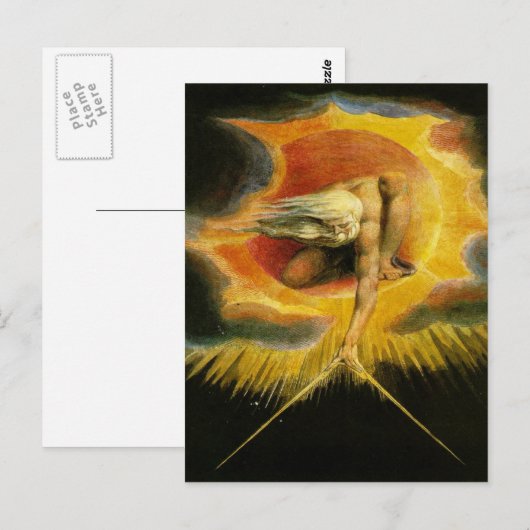 William Blake Art God Briefkaart (Voorkant / Achterkant)