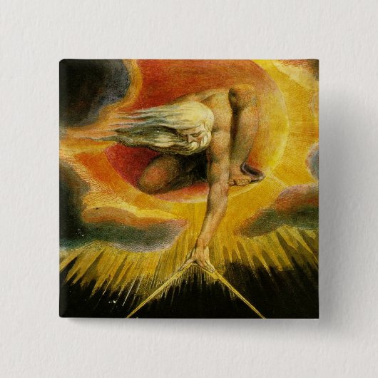 William Blake Art God Vierkante Button 5,1 Cm (Voorkant)
