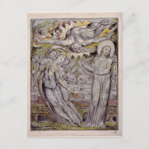 William Blake-Christus die het banket van Satan we Briefkaart