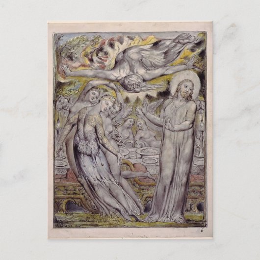 William Blake-Christus die het banket van Satan we Briefkaart (Voorkant)