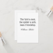 William Blake citaat Vriendschap Kaart (Voorkant / Achterkant in situ)