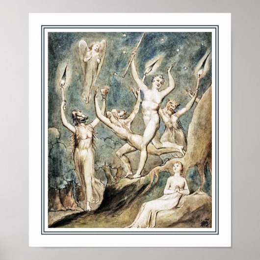 William Blake: Comus met zijn revisoren Poster (Voorkant)