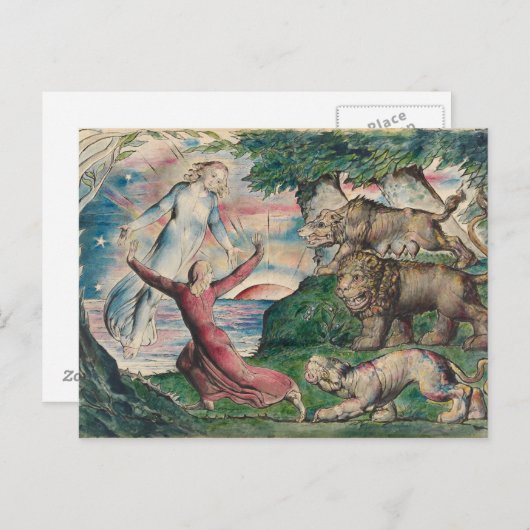 William Blake - Dante die uit het driestuin loopt Briefkaart (Voorkant / Achterkant)
