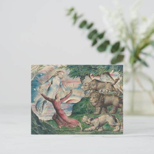 William Blake-Dante die van de drie Beasts loopt Briefkaart (Staand voorkant)