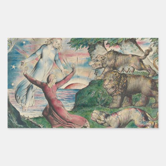 William Blake-Dante die van de drie Beasts loopt Rechthoekige Sticker (Voorkant)