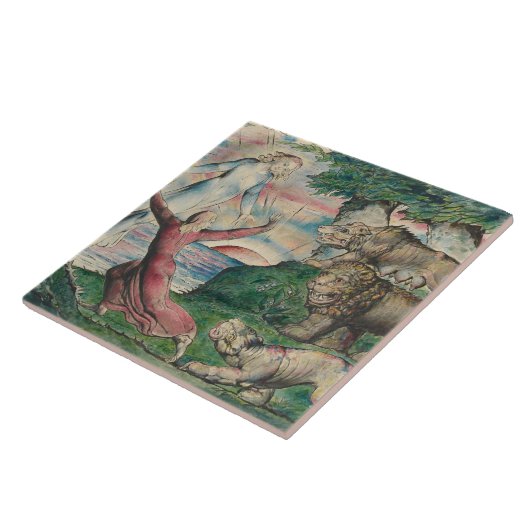 William Blake-Dante die van de drie Beasts loopt Tegeltje (Zijkant)
