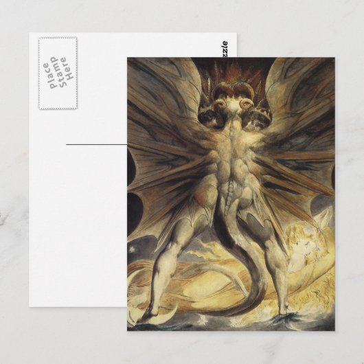 William Blake - De Grote Rode Draak en de Vrouw Briefkaart (Voorkant / Achterkant)