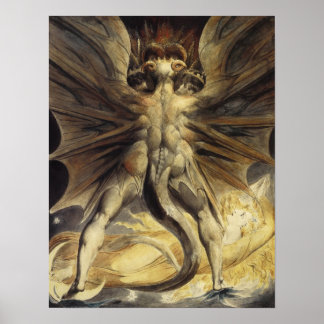 William Blake - De Grote Rode Draak en de Vrouw Poster