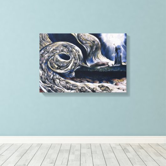 William Blake De Liefhebbers Whirlwind Canvas Prin (Insitu (Houten vloer))