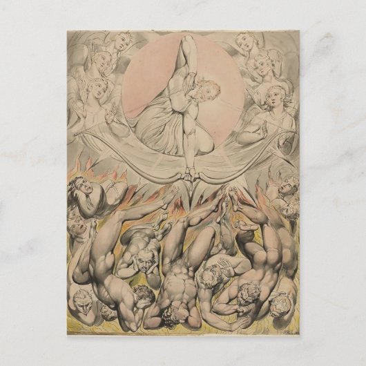 William Blake: Gieten van Rebel Angels naar de hel Briefkaart (Voorkant)