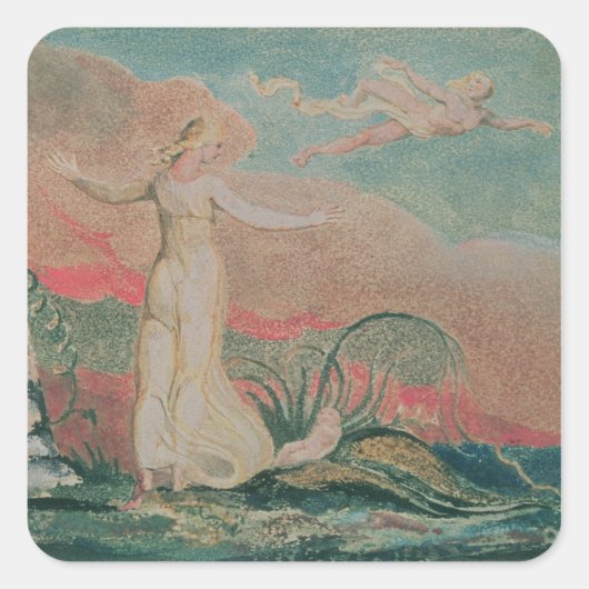 William Blake | Het boek Thel; Bord 4 Vierkante Sticker (Voorkant)