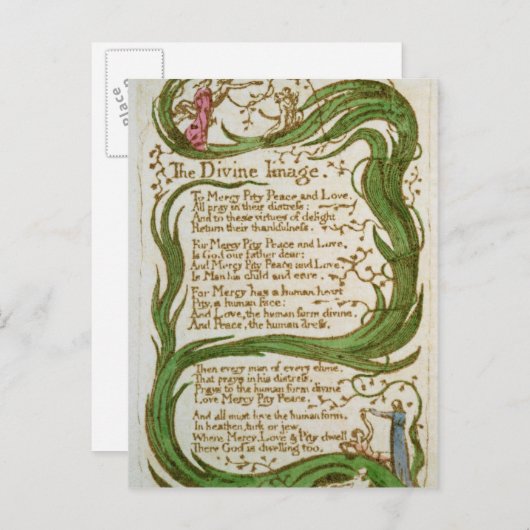 William Blake | Het goddelijke Afbeelding van de l Briefkaart (Voorkant / Achterkant)