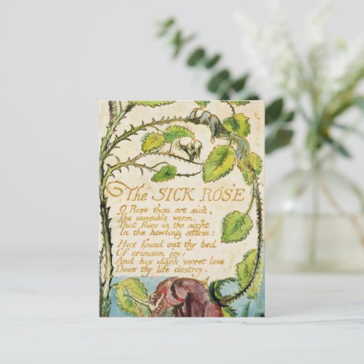 William Blake | Het Zieke Roos, uit Liederen van I Briefkaart (Staand voorkant)