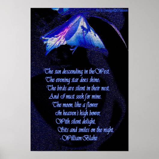 William Blake "Ik moet naar de mijne zoeken" citee Poster (Voorkant)
