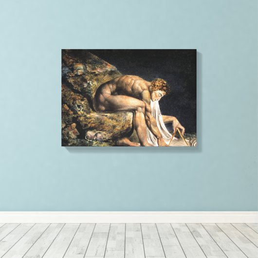 William Blake Isaac Newton Canvas Afdruk (Insitu (Houten vloer))