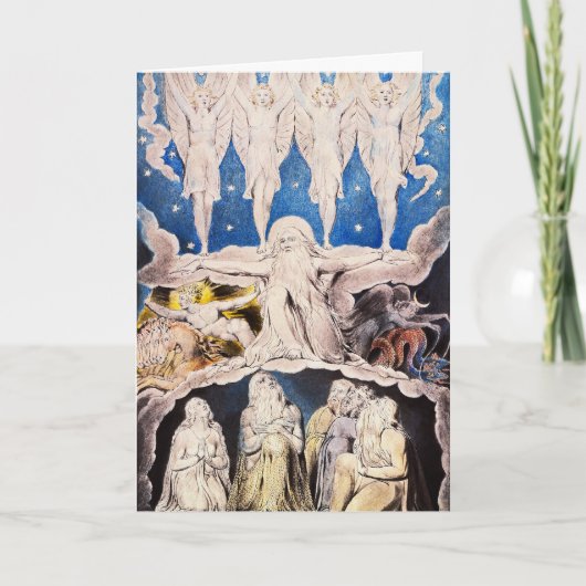 William Blake Kaart: Voor de Goddelijke Troon Feestdagen Kaart (Voorkant)