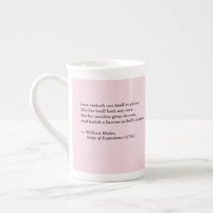 William Blake "Love Seeketh Not" Bone China Mok