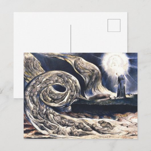 William Blake Lovers' Whirlwind illustreert de hel Briefkaart (Voorkant / Achterkant)