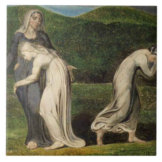 William Blake | Naomi entreating Ruth and Orpah to Tegeltje (Voorkant)