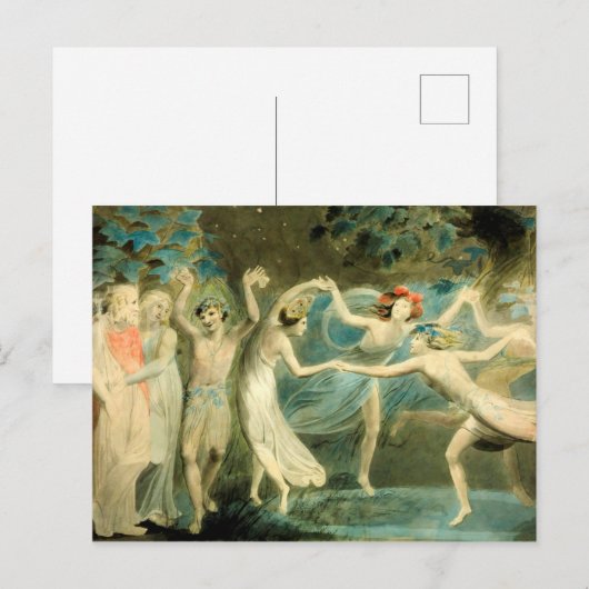 William Blake Oberon, Titania en Puck met Fairie Briefkaart (Voorkant / Achterkant)