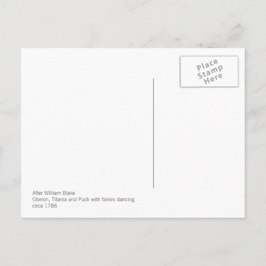 William Blake Oberon Titania en Puck met feiries Briefkaart (Achterkant)