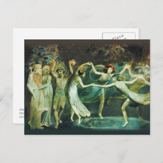 William Blake Oberon Titania en Puck met feiries Briefkaart (Voorkant / Achterkant)
