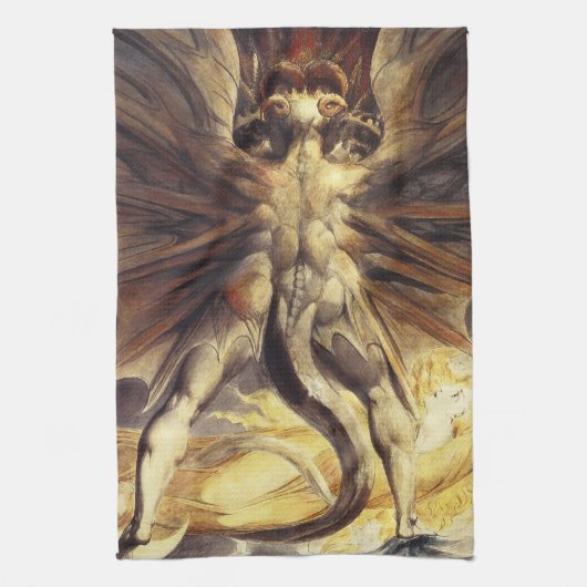 William Blake Red Dragon Kitchen Towel Theedoek (Verticaal)