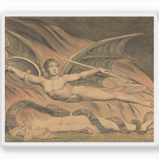 William Blake - Satan verheerlijkt Eva Sticker (Voorkant)