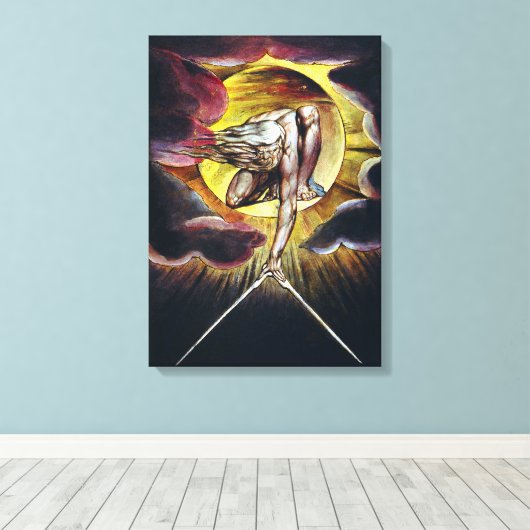 William Blake The Ancient of Days Painting Canvas Afdruk (Insitu (Houten vloer))