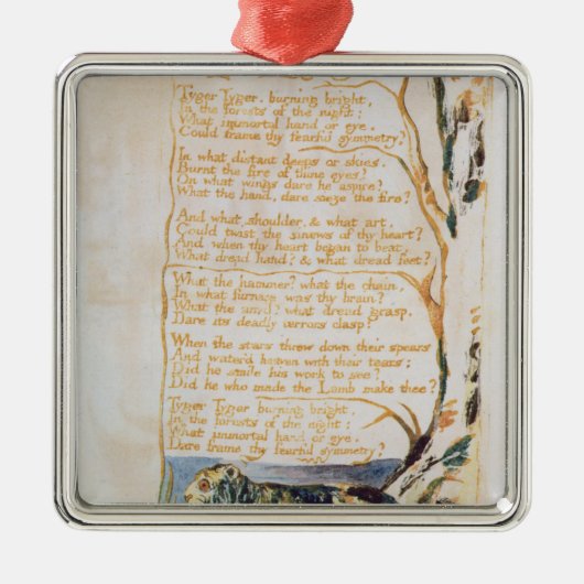 William Blake | The Tyger, van Sangen of Innocence Metalen Ornament (Voorkant)