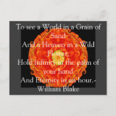 William Blake "World in a Grain of Sand" citaat Briefkaart (Voorkant)