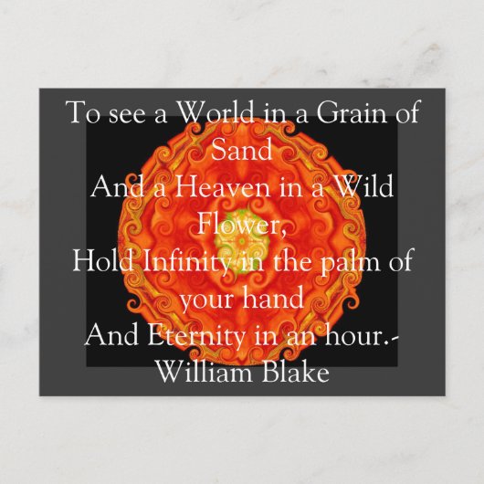 William Blake "World in a Grain of Sand" citaat Briefkaart (Voorkant)