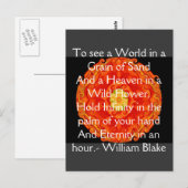 William Blake "World in a Grain of Sand" citaat Briefkaart (Voorkant / Achterkant)