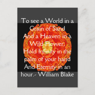 William Blake "World in a Grain of Sand" citaat Briefkaart