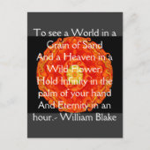 William Blake "World in a Grain of Sand" citaat Briefkaart (Voorkant)