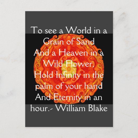 William Blake "World in a Grain of Sand" citaat Briefkaart (Voorkant)