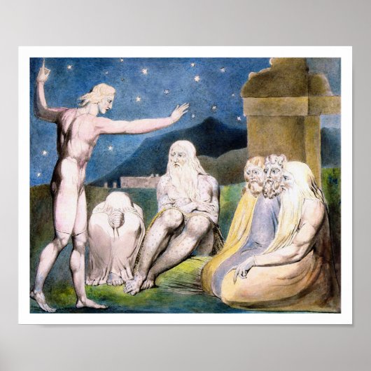 William Blake - Wrath of Elihu [Job] Poster (Voorkant)