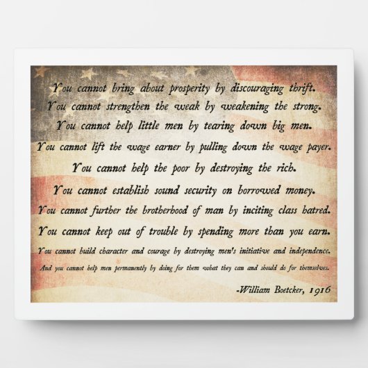 William Boetcker Quote Fotoplaat (Voorkant)