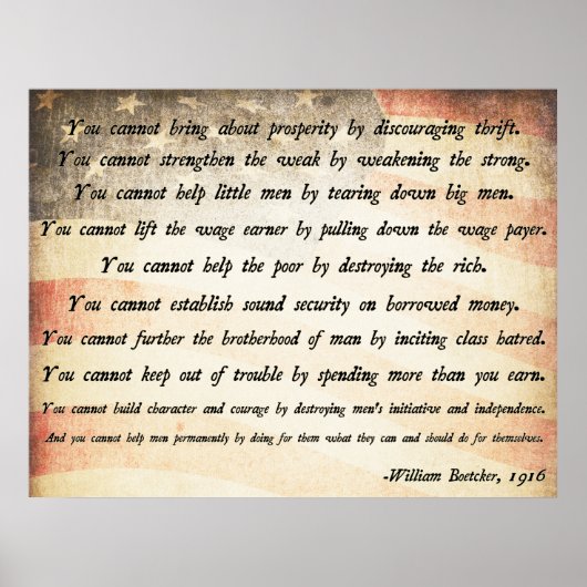 William Boetcker Quote Poster (Voorkant)