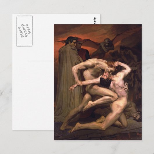 William Bouguereau- Dante en Virgil in Hel Briefkaart (Voorkant / Achterkant)