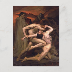 William Bouguereau- Dante en Virgil in Hel Briefkaart